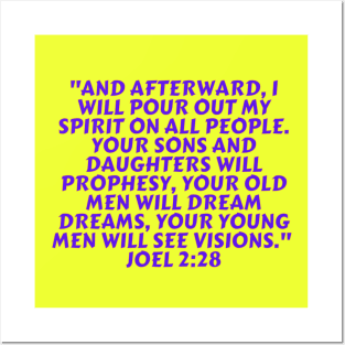 Bible Verse Joel 2:28 Posters and Art